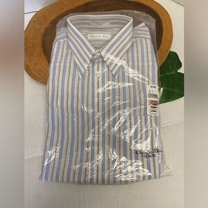Retro Christian Dior Striped Men’s Dress Shirt NwT 16/34-35